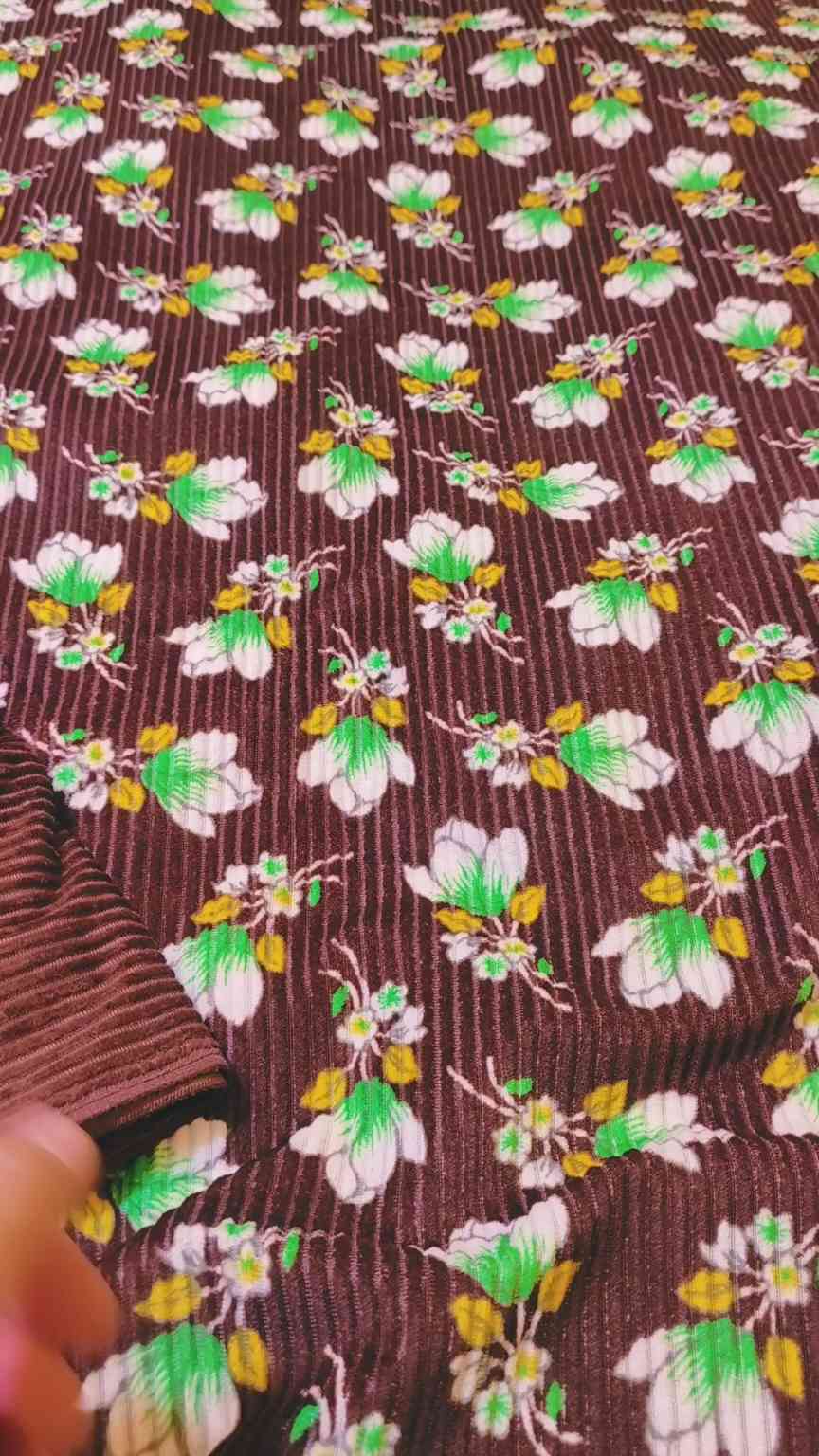 M-6223 Imported Korean Kotrai Velvet Furr Same Stuff Shirt& Truzer 2pc