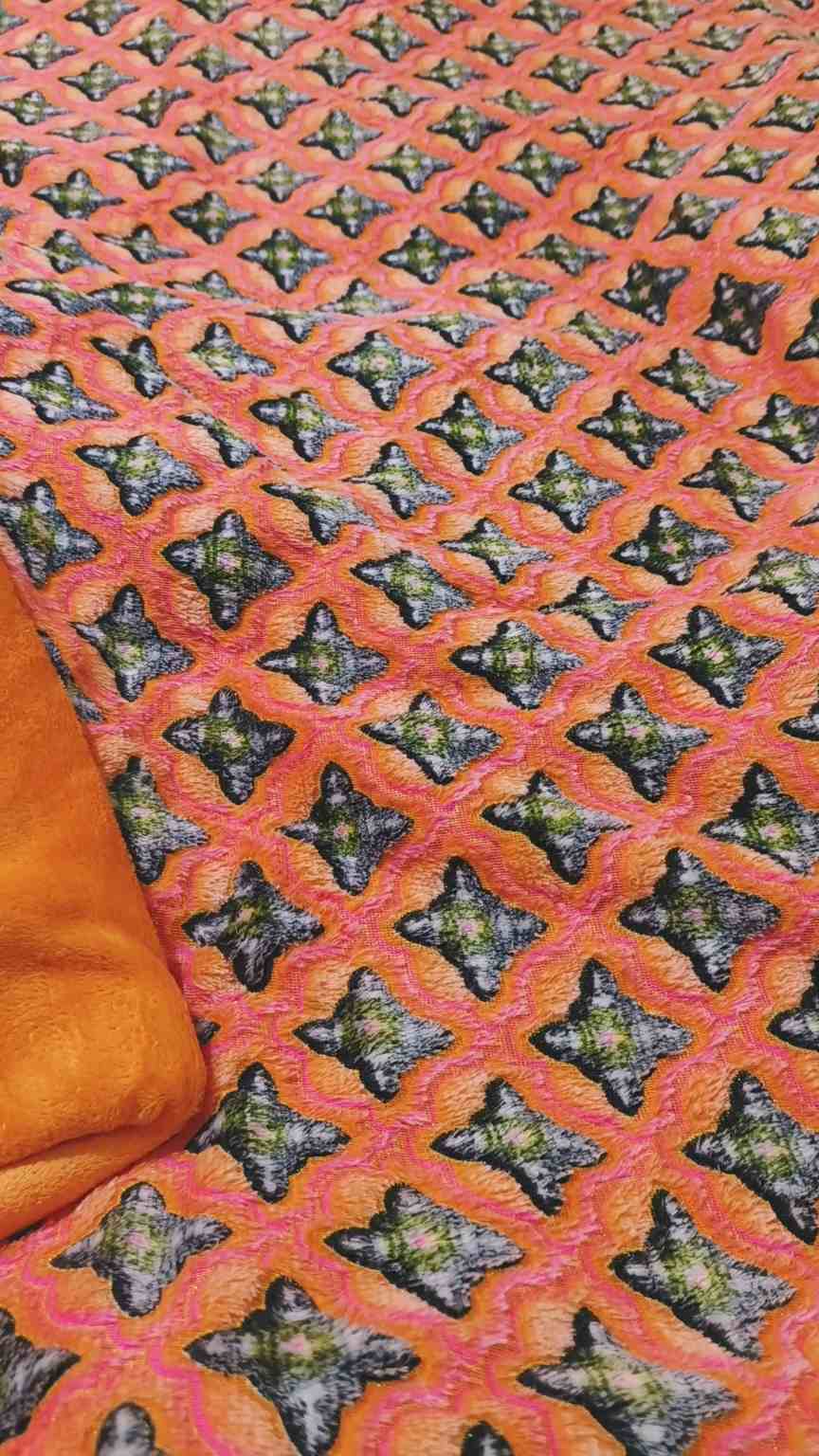 🥳 Sale Sale M-6269  Imported Korean fancy 3-D palachi velvet Furr   Shirt & Trouser 2pc