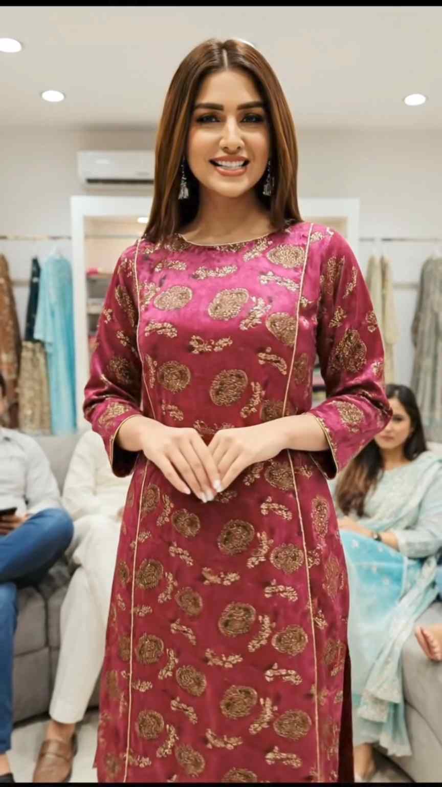 🥳 Sale Sake M-6250  Imported Digital Irish Shesha Velvet Same print Shirt & Truzer 2pc