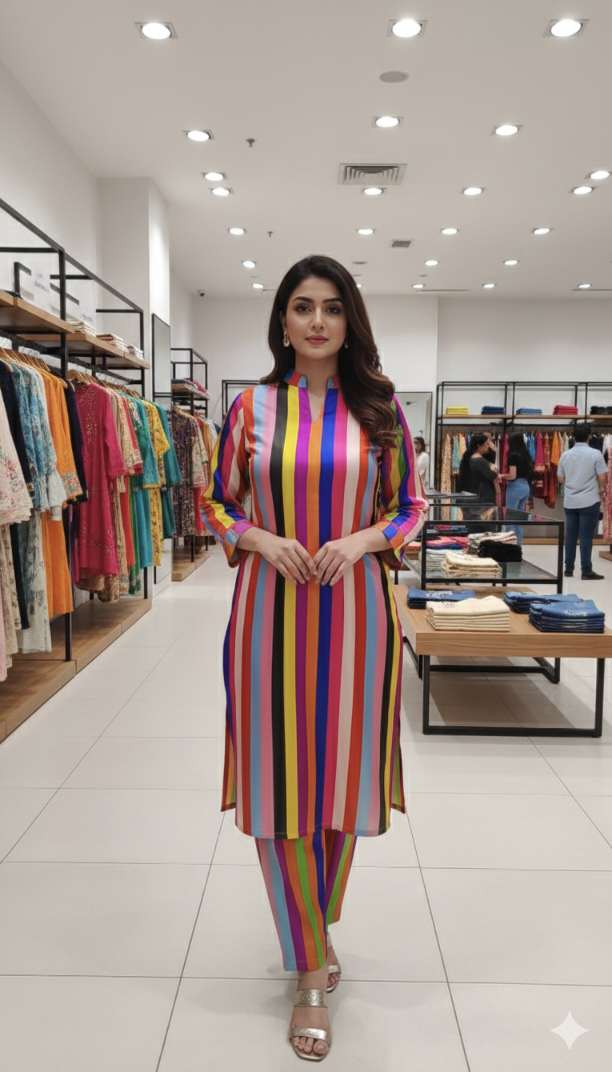 🥳Big Sale 🥳 Sale Sale M-6394   Imported ☃️ Winter Korean Shamoze Silk Same print Shirt & Truzer 2pc