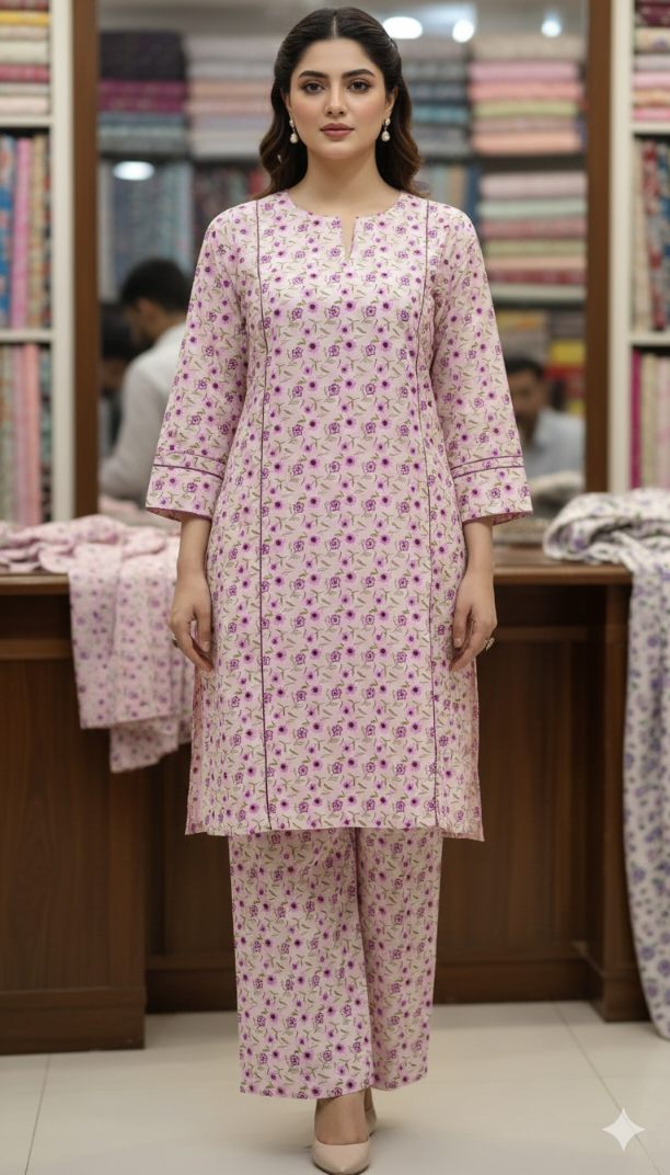 🥳 Sale Sale M-6376   Imported Digital Korean Georgette Same print Shirt & Truzer 2pc