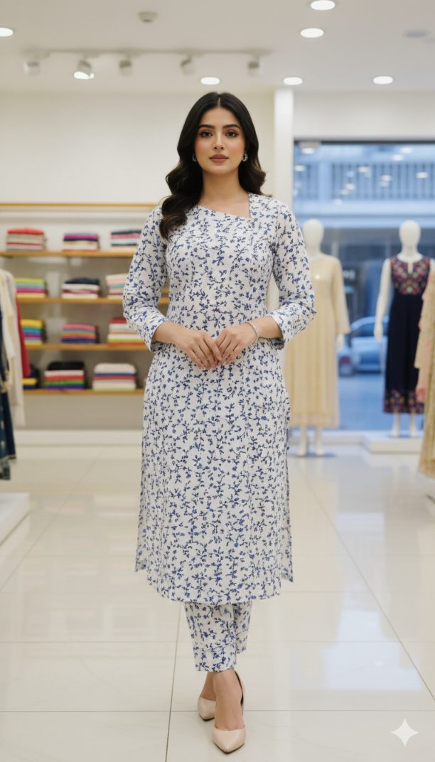 🥳 Sale Sale M-6375   Imported Digital Korean Georgette Same print Shirt & Truzer 2pc