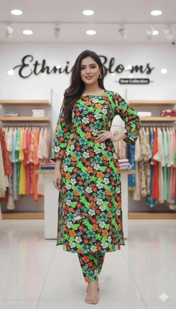🥳 Sale Sale M-6370   Imported Digital Korean Georgette Same print Shirt & Truzer 2pc