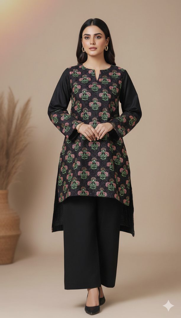 🥳 Sale Sale M-6409   Imported Breezy Embroidery in karandi Soft Khadder stuff Shirt & Truzer 2pc